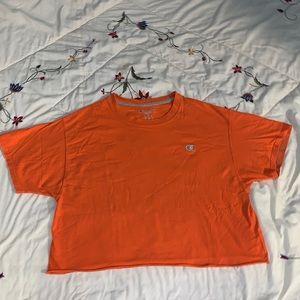 Champion Orange Short Sleeve Tee Men Large Size